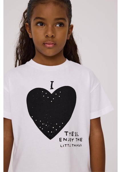 Bg Store Kız Çocuk Beyaz Tshirt modelleri