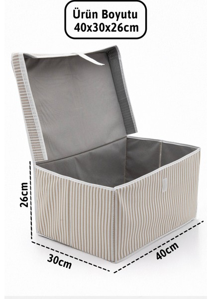 Kapaklı Mini 3'lü Hurç 40X30X26 - Kahverengi