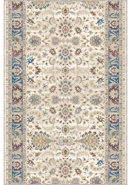 Krem Kaymaz Klasik Motifli Kesme Rulo Özel Ölçü Yolluk AR657 modelleri