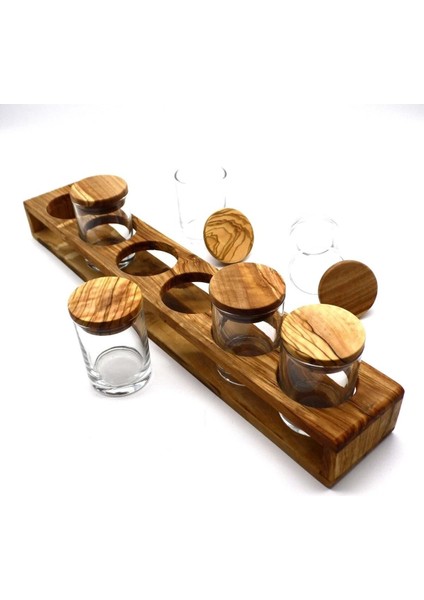 Ahşap Standlı 6'Lı Baharatlık Zeytin Ağacı fiyatları