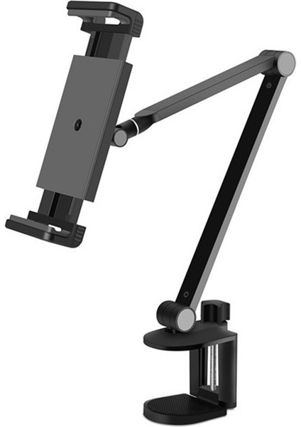 Profesyonel 3 Eklemli Telefon ve Tablet Tutucu Yüksekliği Ayarlanabilir 360 Derece Dönebilen Kol ve Ipad Uyumlu Telefon Standı Olan Metal Taban Alüminyum Gövde 54CM Kol Uzunluğu indirimleri