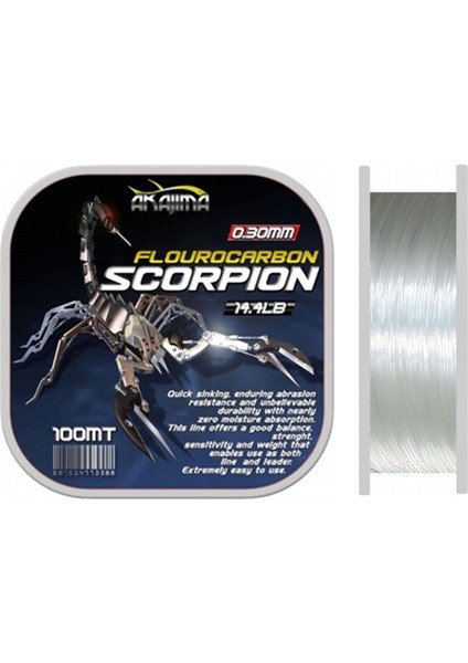Akajima Scorpion Fluorocarbon Misina 100 mt 0.35 mm