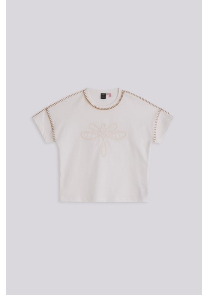Bg Store Kız Çocuk Ekru Tshirt