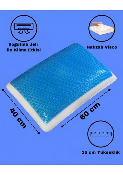 Ortopedik Visco Yastık (Soğutucu Jelli, Terleme Önleyici Visco Yastık) 60X40X15 fırsatları