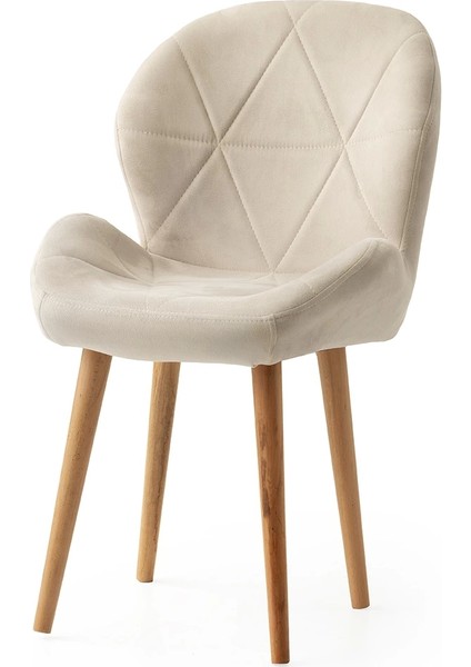 Vra Ahşap Ayaklı Babyface Kumaş Salon Balkon ve Mutfak Sandalyesi 6 Adet