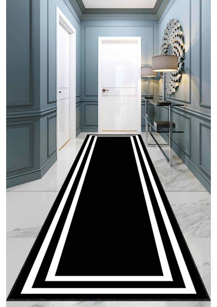 Siyah Kaymaz Çerçeveli Kesme Rulo Özel Ölçülü Yolluk AR307