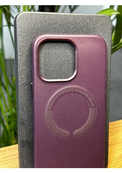 Apple iPhone 14 Pro Hızlı Sarj Magsafeli Özel Dış Deri Kaplama Içi Kadife Korumalı Darbe Emici Gennluxury Kılıf