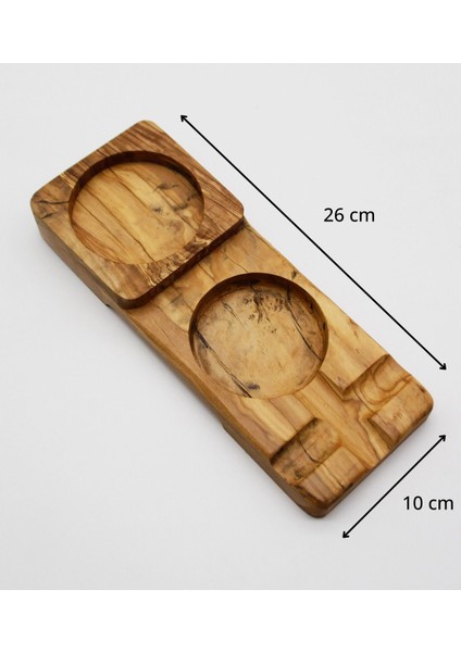 Ahşap Dikdörtgen Puro Küllük ve Bardak Sunum Tablası - Zeytin Ağacı modelleri