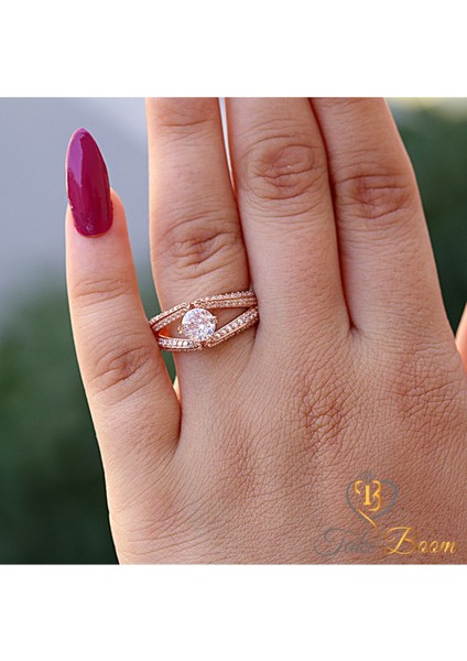 Beyaz Zirkon Taşlı Tektaş Gümüş Yüzük