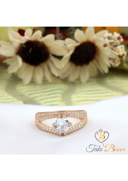 Beyaz Zirkon Taşlı Tektaş Gümüş Yüzük modelleri