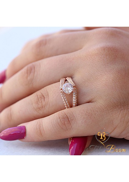 Beyaz Zirkon Taşlı Tektaş Gümüş Yüzük fırsatları