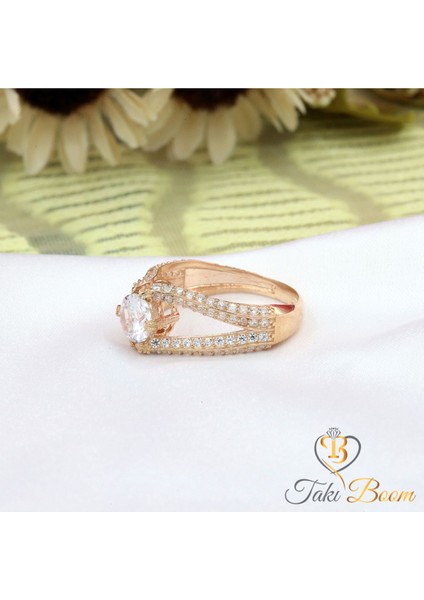 Beyaz Zirkon Taşlı Tektaş Gümüş Yüzük indirimleri