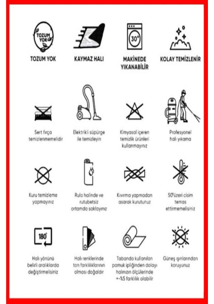 Dijital Baskılı Dekoratif Yıkanabilir Kaymaz Taban Halı