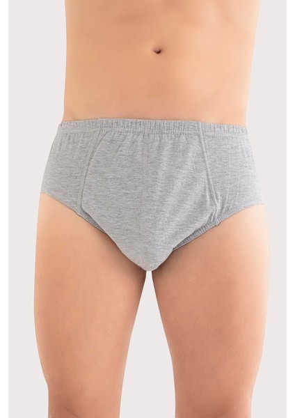 Erkek Pamuklu Külot Düz Gri Beli Lastikli 3'lü Paket modelleri