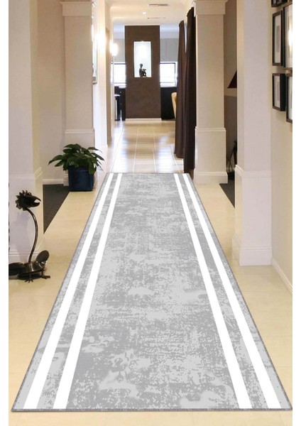 Gri Kaymaz Çerçeveli Kesme Rulo Özel Ölçülü Yolluk VH008