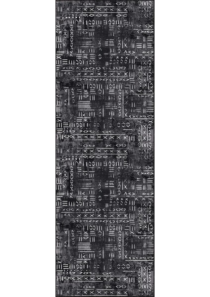 Siyah Kaymaz Etnik Kesme Rulo Özel Ölçülü Yolluk AR1372 fiyatları