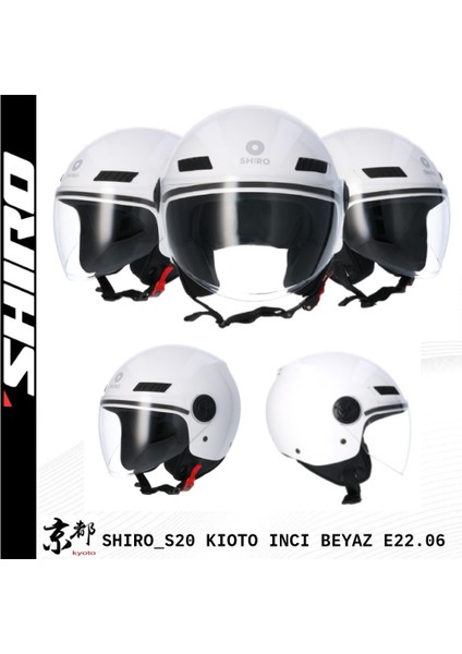 Shıro Kask Jet Ofc Kıoto M.c Inci Beyaz L 5960