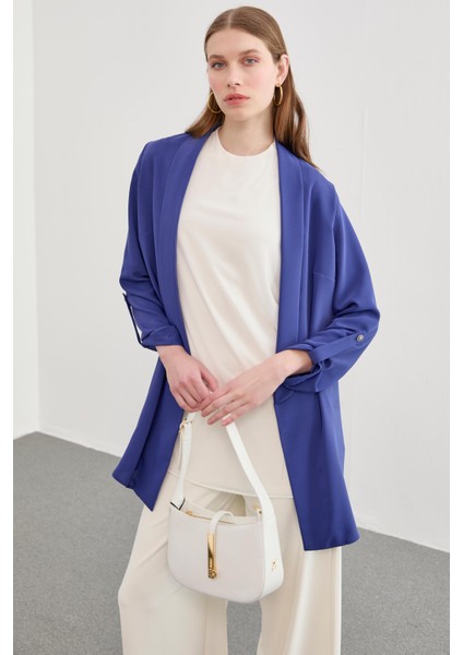 Kol Detaylı Indigo Uzun Blazer Ceket C-0059 fiyatları