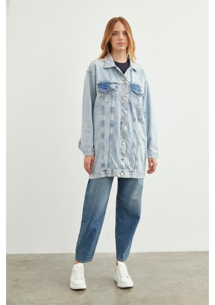 Oversize Denim Mavi Ceket C-0104