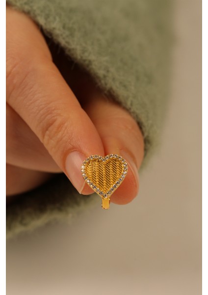 Hasır Kalpli Altın Küpe CGKKP0143