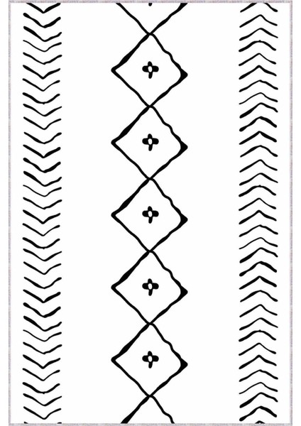 Beyaz Kaymaz Moroccan Kesme Rulo Özel Ölçülü Yolluk AR384 modelleri