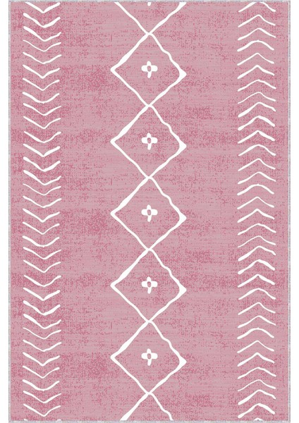 Pembe Kaymaz Moroccan Kesme Rulo Özel Ölçülü Yolluk AR385 modelleri