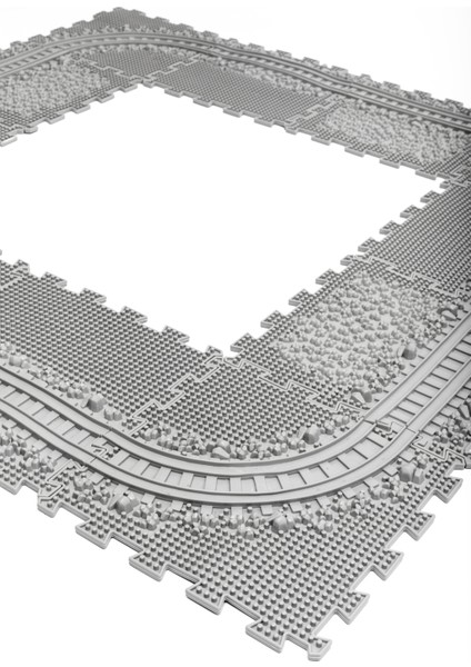 12 Mödüllü Oyun Masaj Demiryolu Ortopedik Halı Duyu Matları Puzzle Tren Yol