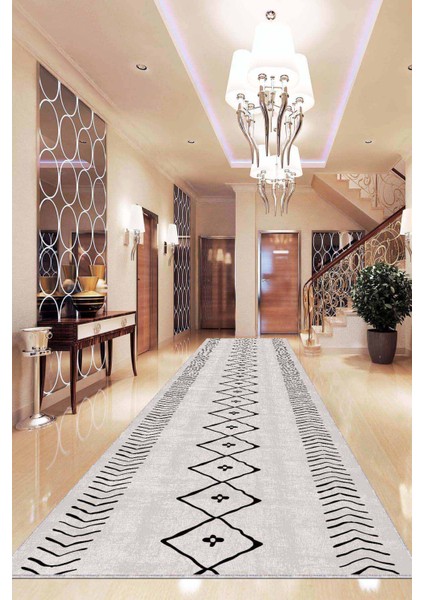 Vizon Kaymaz Moroccan Kesme Rulo Özel Ölçülü Yolluk AR314