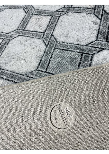 Gri Renk Kabartmalı Görünüm Lateks Deri Taban Halı