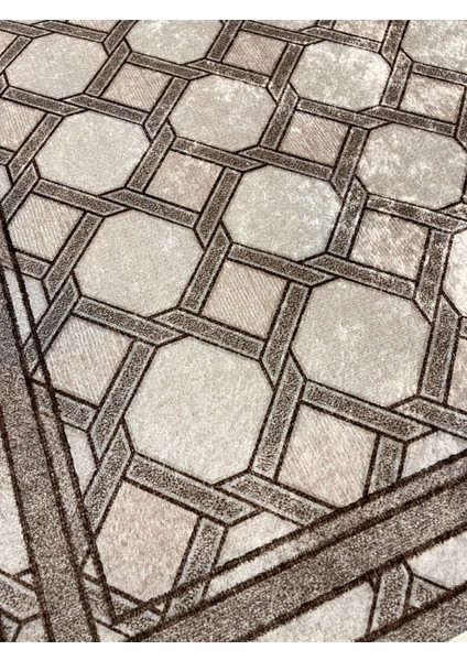 Kahve Vizon Renk Kabartmalı Görünüm Lateks Deri Taban Halı fırsatları