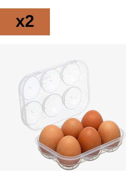 2 Adet Yumurta Saklama Kabı Buzdolabı Için 6'lı Yumurtalık