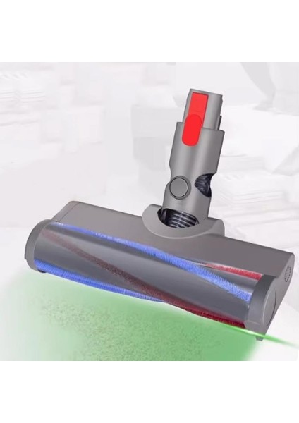 V7 / V8 / V10 / V11 Elektrikli Süpürge Zemin Fırça Başlığı Yeşil LED Işık Ile