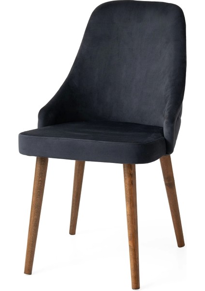 Islt Ahşap Ayaklı Babyface Kumaş Salon Balkon ve Mutfak Sandalyesi 4 Adet