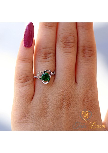 Zümrüt Beyaz Taşlı Pervane Yüzük, Tektaş Kadın Yüzük fiyatları