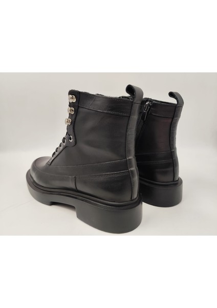 7062 Erkek Yüksek Taban Siyah Cilt Bağlı Yandan Zincirli Bot fırsatları