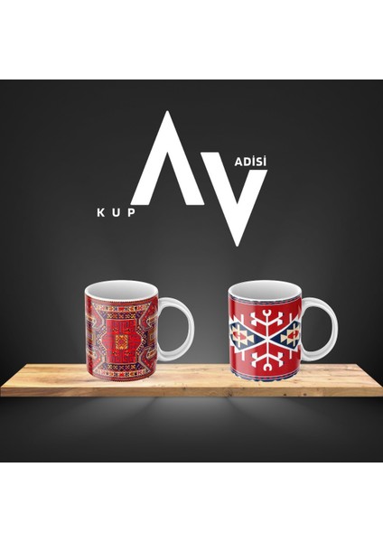 Türk Motif Desenli 2'li Set Kupa Bardak