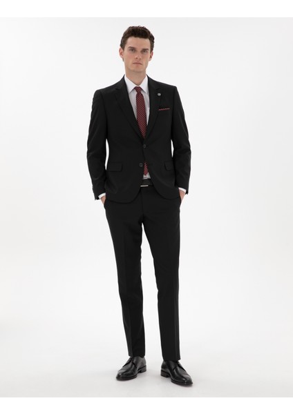 Erkek Siyah Slim Fit Takım Elbise 50309532-VR046