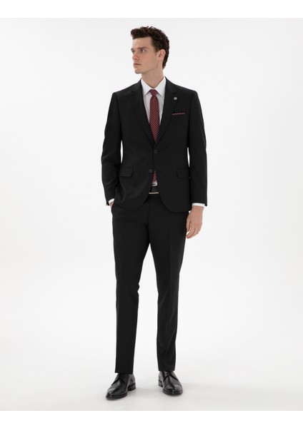 Erkek Siyah Slim Fit Takım Elbise 50309532-VR046 fırsatları