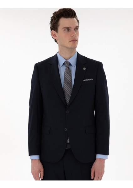 Erkek Lacivert Slim Fit Takım Elbise 50309532-VR033