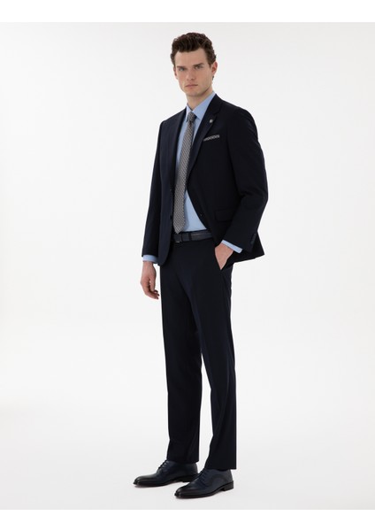 Erkek Lacivert Slim Fit Takım Elbise 50309532-VR033