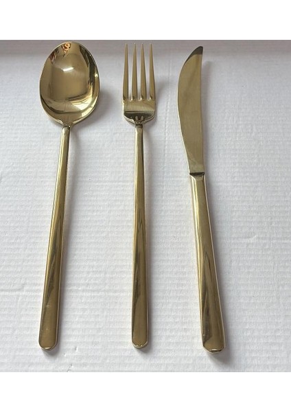 Lotus Titanyum Gold 84 Parça Kutulu Çatal Bıçak Takımı 4 mm