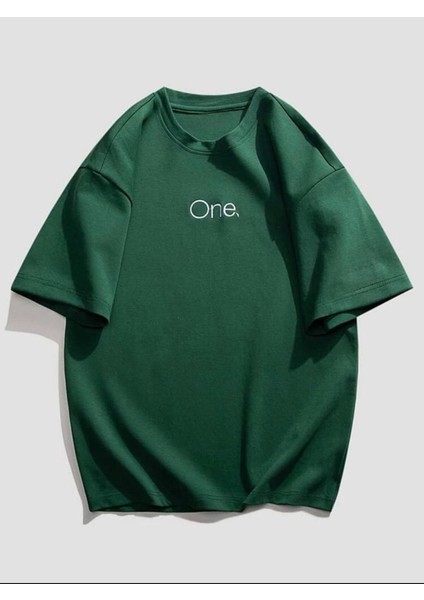 One Yazı Baskılı Basic T-Shirt