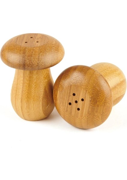 Bambu 2'li Mantar Şekilli Tuzluk ve Biberlik fırsatları