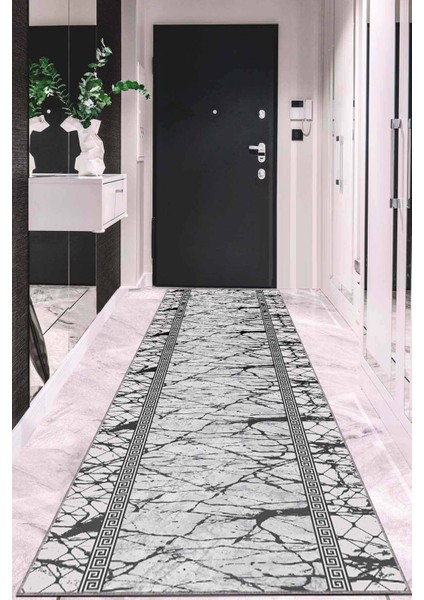 Gri Kaymaz Çerçeveli Kesme Rulo Özel Ölçülü Yolluk AR963