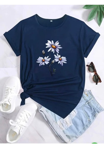 Papatya Desenli Nasic T-Shirt