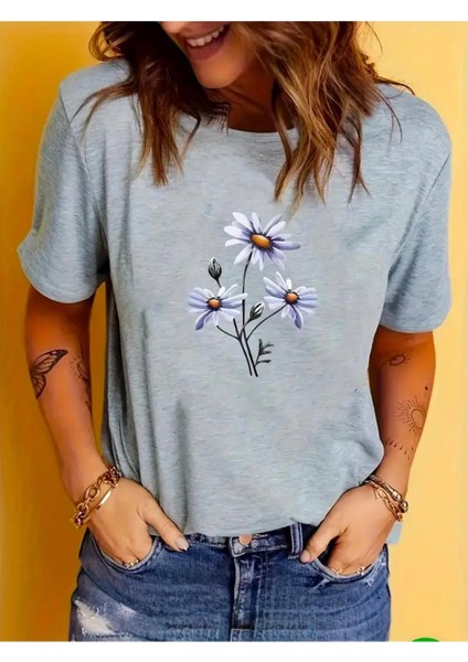 Papatya Desenli Nasic T-Shirt