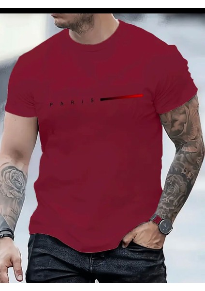 Paris Yazı Detaylı Basic T-Shirt
