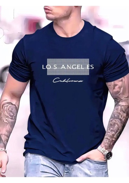 Losangels Baskılı Basic T-Shirt