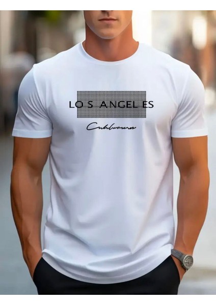 Losangels Baskılı Basic T-Shirt