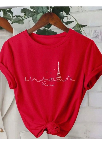 Rome Desen Baskılı Basic T-Shirt